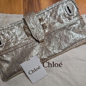 Chloé Silver Clutch